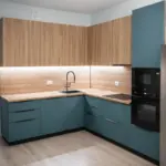 Кухня Альба — Угловая Тёмная бирюза