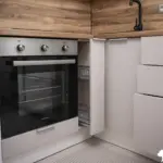 Кухня Анкона — Угловая с барной стойкой Бежевый + дерево