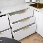 Кухня Асти — Угловая Белый + золото