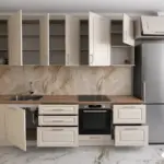 Кухня Комо — Прямая Белый с фрезеровкой
