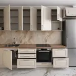 Кухня Комо — Прямая Белый с фрезеровкой