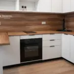 Кухня Кремона — Угловая с барной стойкой Белый + дерево