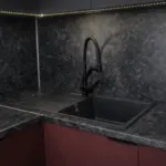 Кухня Сиена — Угловая Бордовый + чёрный